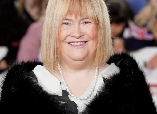 A smiling Susan Boyle.