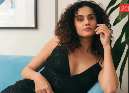 Taapsee Pannu smiling, making a strong point about age in movies.