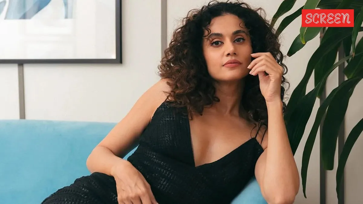 Taapsee Pannu smiling, making a strong point about age in movies.