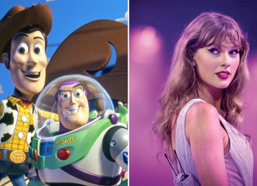 Taylor Swift performing with a nostalgic country aesthetic
