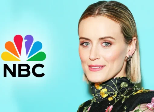 Taylor Schilling smiling on set