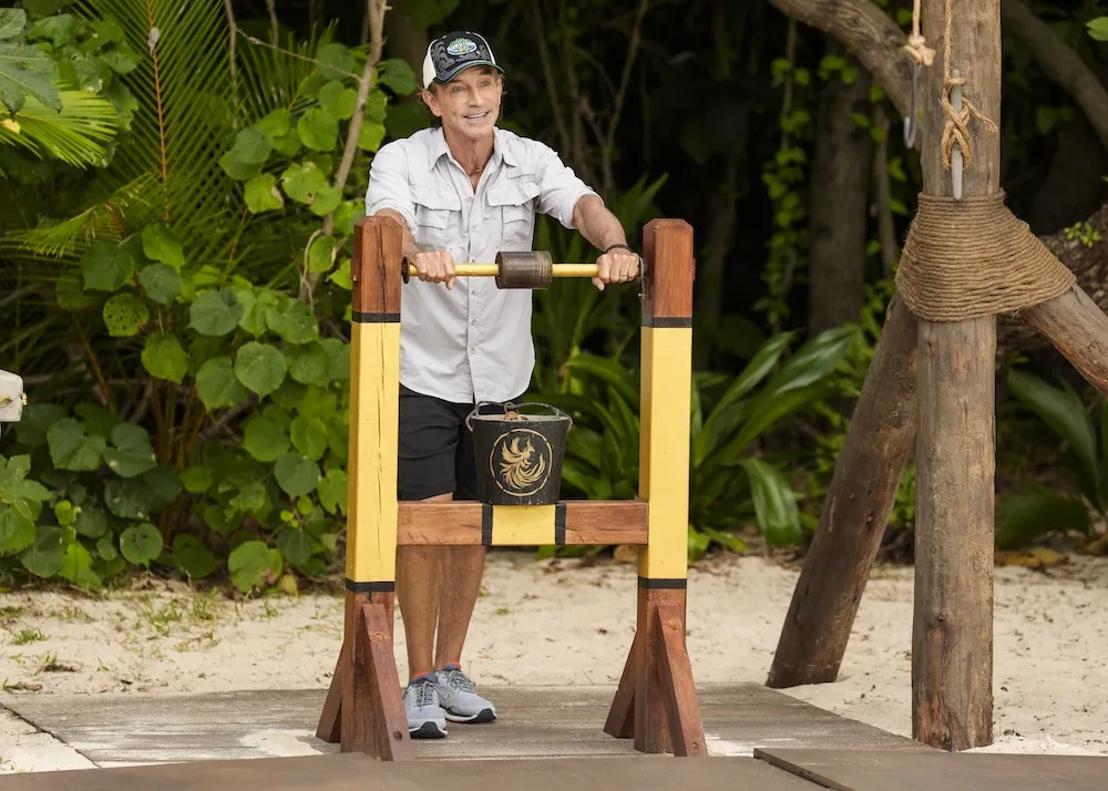 Animated animals competing in a Survivor-like challenge on a tropical island.