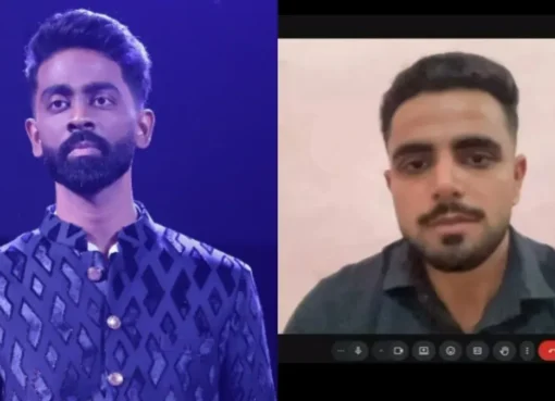 A social media screenshot showing Himanshu Jangra's apology video.