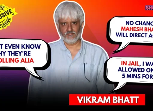 Vikram Bhatt sitting during an interview talking about his new horror film