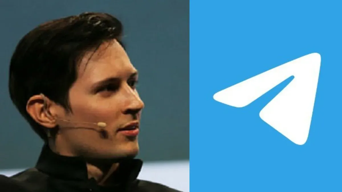 A smartphone screen showing a non-working Telegram app with a loading or error icon.