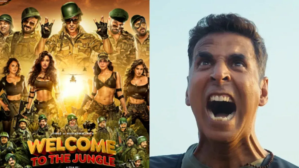 A group of famous Bollywood actors in jungle-themed outfits.
