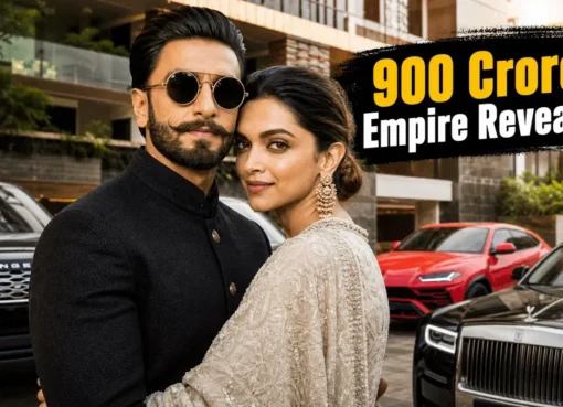 Deepika Padukone and Ranveer Singh smiling and posing, looking stylish.