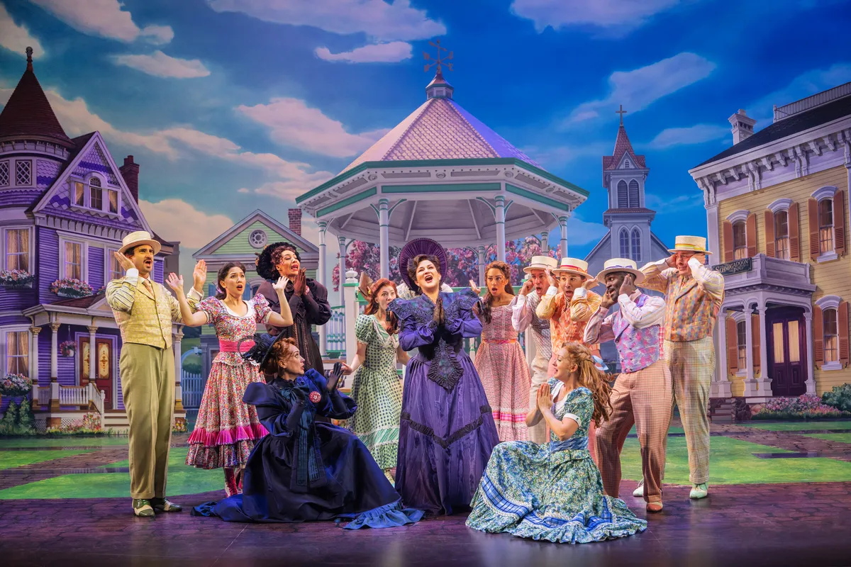 A colorful still from the musical 'Schmigadoon!'