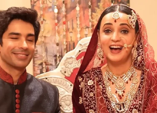 Still from the popular mini-series 'Qabool Hai' featuring Sanaya Irani and Mohit Sehgal.