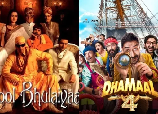 Collage of popular Bollywood movie posters that became successful franchises, showing varied visual styles.