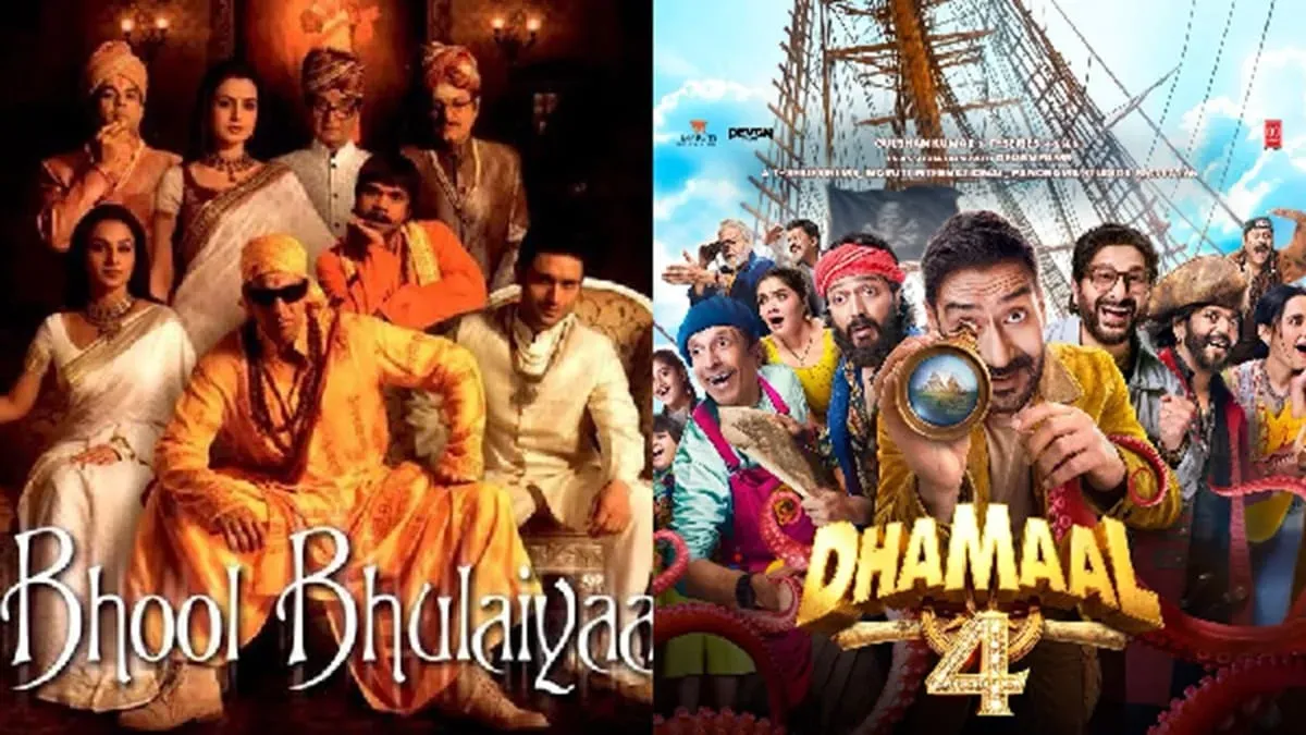 Collage of popular Bollywood movie posters that became successful franchises, showing varied visual styles.