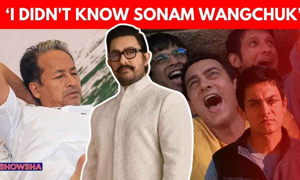 Aamir Khan speaking to the media, clarifying details about his film character.