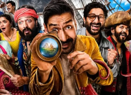 A movie poster for Dhamaal 4 featuring Ajay Devgn.