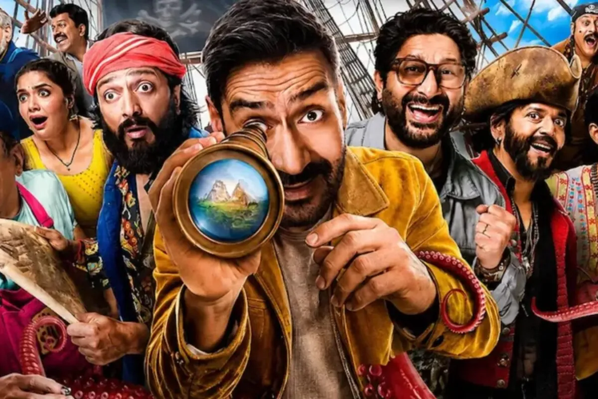 A movie poster for Dhamaal 4 featuring Ajay Devgn.