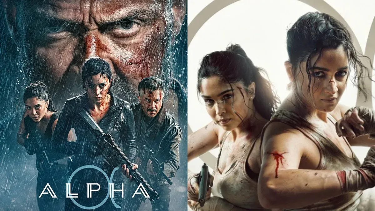 Alia Bhatt and Sharvari in a stylish, action-packed scene from their movie Alpha.