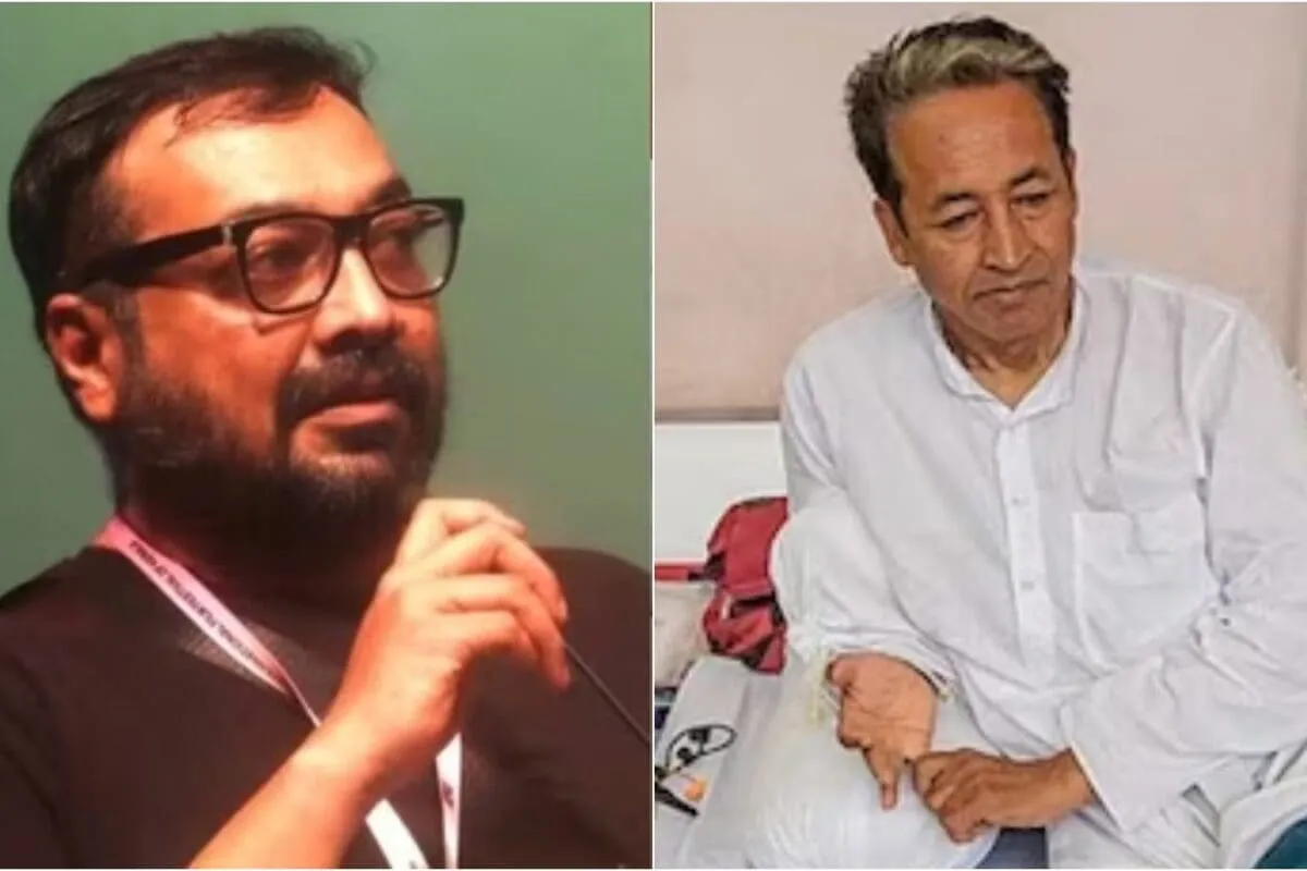Anurag Kashyap looking serious while supporting a cause