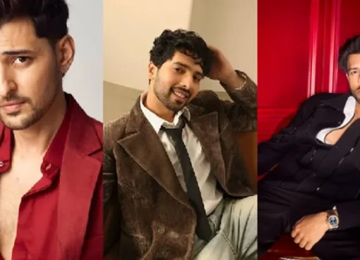 Collage of popular Indian cover artists like Armaan, Darshan, and Laqshay performing with a vibrant aesthetic.