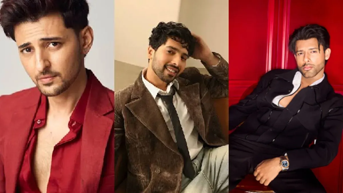 Collage of popular Indian cover artists like Armaan, Darshan, and Laqshay performing with a vibrant aesthetic.