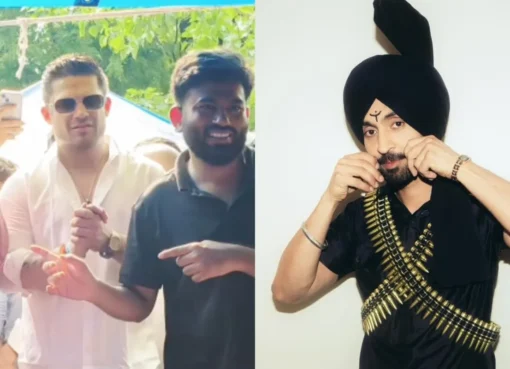 Abhijeet Dipke making a statement, with a subtle nod to Diljit Dosanjh and the Jantar Mantar protest.