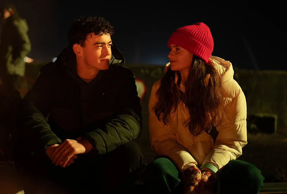 Barry Keoghan looking thoughtful in a close-up scene from the Irish indie film Lemonade.