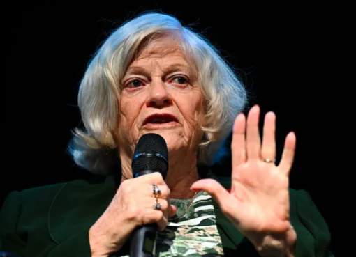 Photo of Ann Widdecombe on a TV show.