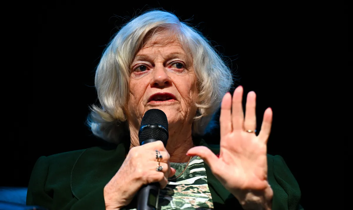 Photo of Ann Widdecombe on a TV show.