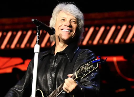 Jon Bon Jovi singing on stage at Madison Square Garden