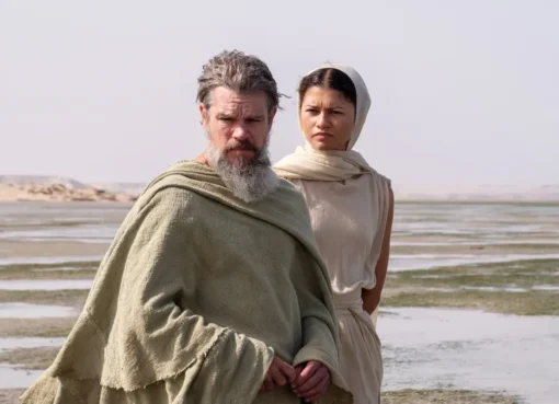 Zendaya bundled up in warm clothing on a snowy, icy film set in Iceland.