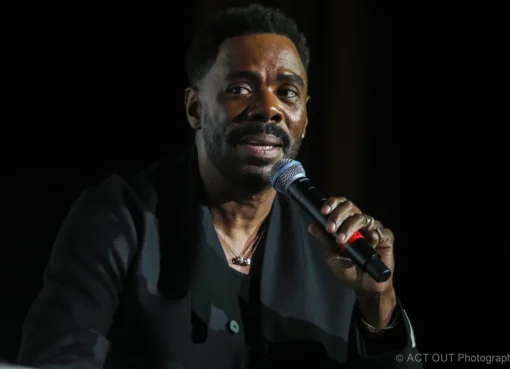 Colman Domingo smiling, looking thoughtful and expressive.