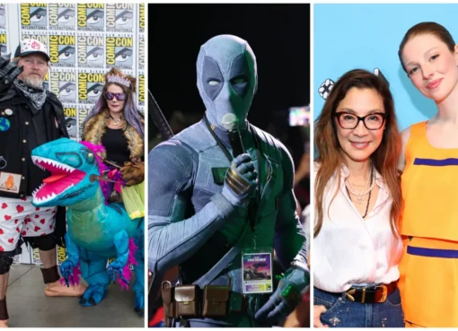Cosplayers dressed as various characters, including 'Dungeon Crawler Carl', at San Diego Comic-Con.