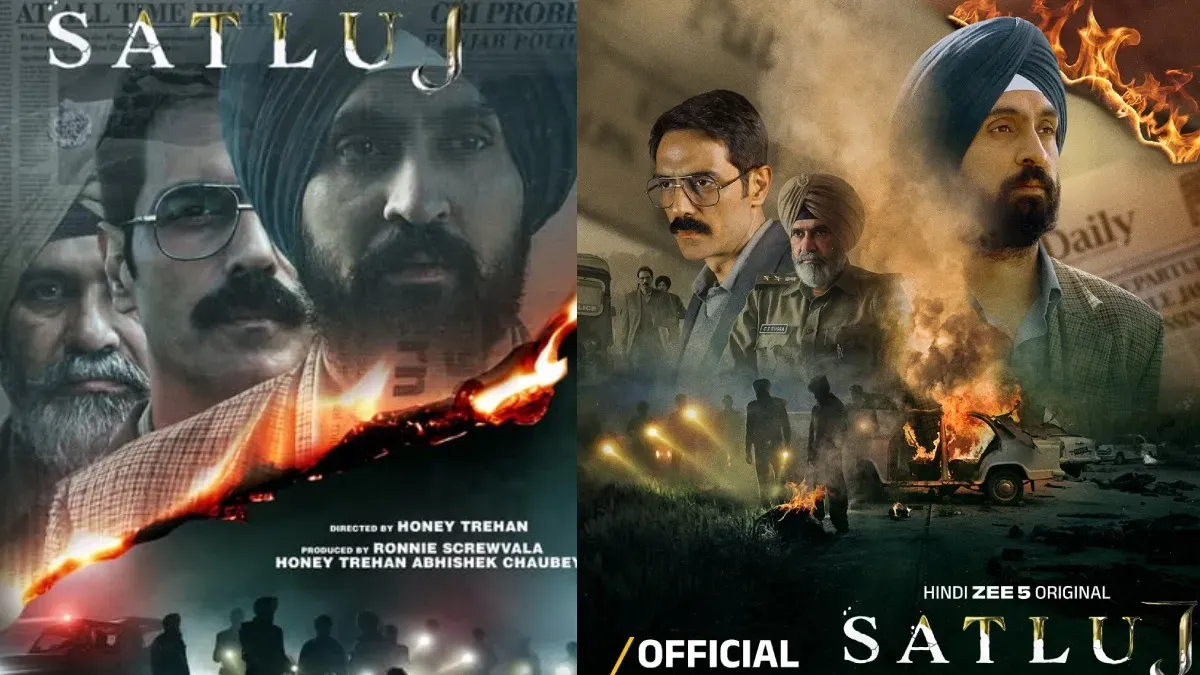 Diljit Dosanjh looking intense in a scene from his new movie, Satluj.