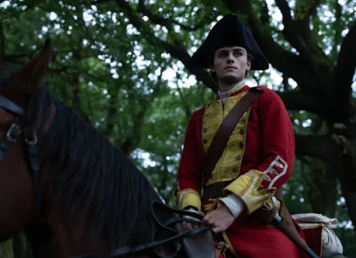 An artistic rendering of a young George Washington looking determined, perhaps from the film 'Young Washington'.