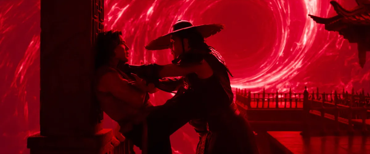Screenshot of Mortal Kombat II movie announcement graphic.