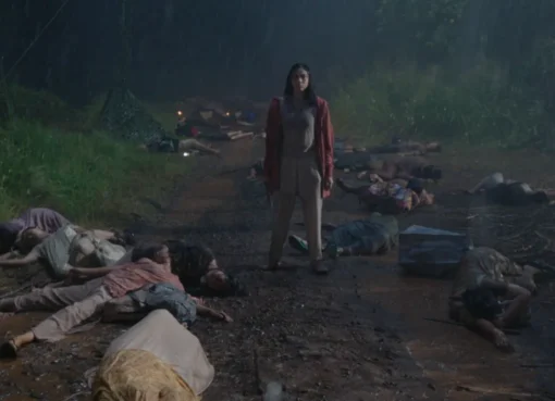 First-look image from the horror film 'Whispers of Fatimah', showing a dark and mysterious scene.