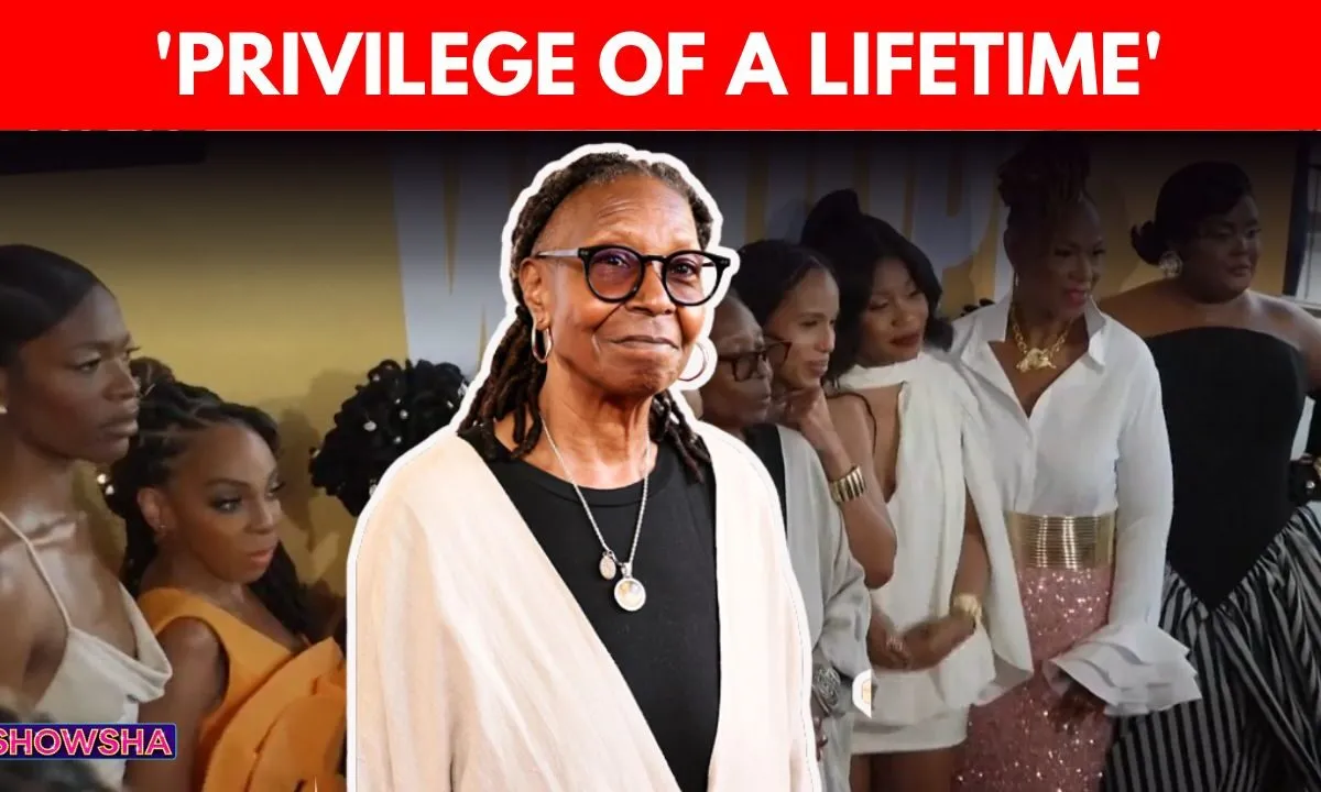 Whoopi Goldberg and Kerry Washington smiling happily together at the premiere of 'The Whoopi Monologues'.