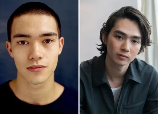 Photos of Sky Yang and Sean Kaufman side-by-side, announced as new cast members for 'Tomorrow, and Tomorrow, and Tomorrow'.