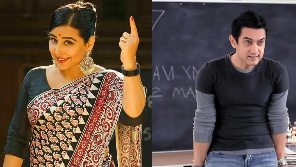 A collage of memorable Hindi cinema characters portrayed as inspiring teachers from films.