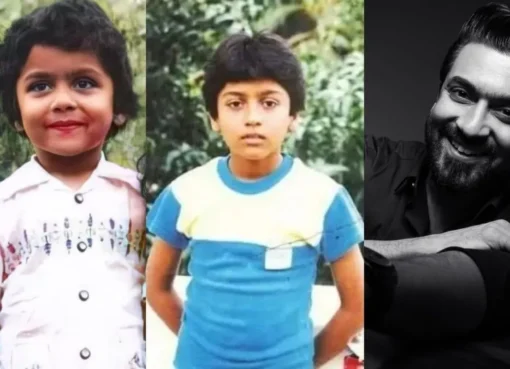 A nostalgic photo of Tamil actor Suriya smiling during his early acting days.