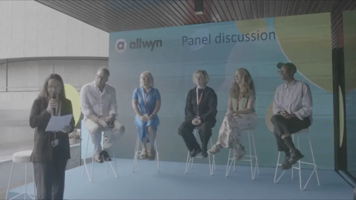A panel of industry leaders speaking at the Karlovy Vary International Film Festival.