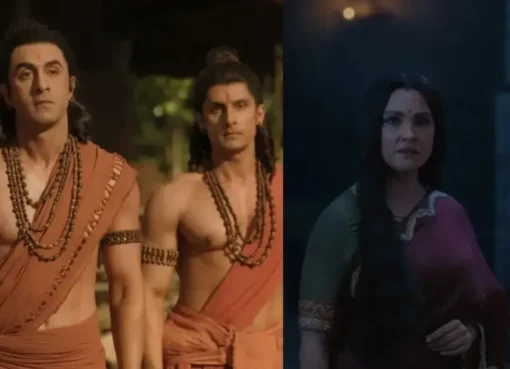 Lara Dutta in a modern-looking saree in the Ramayana trailer.