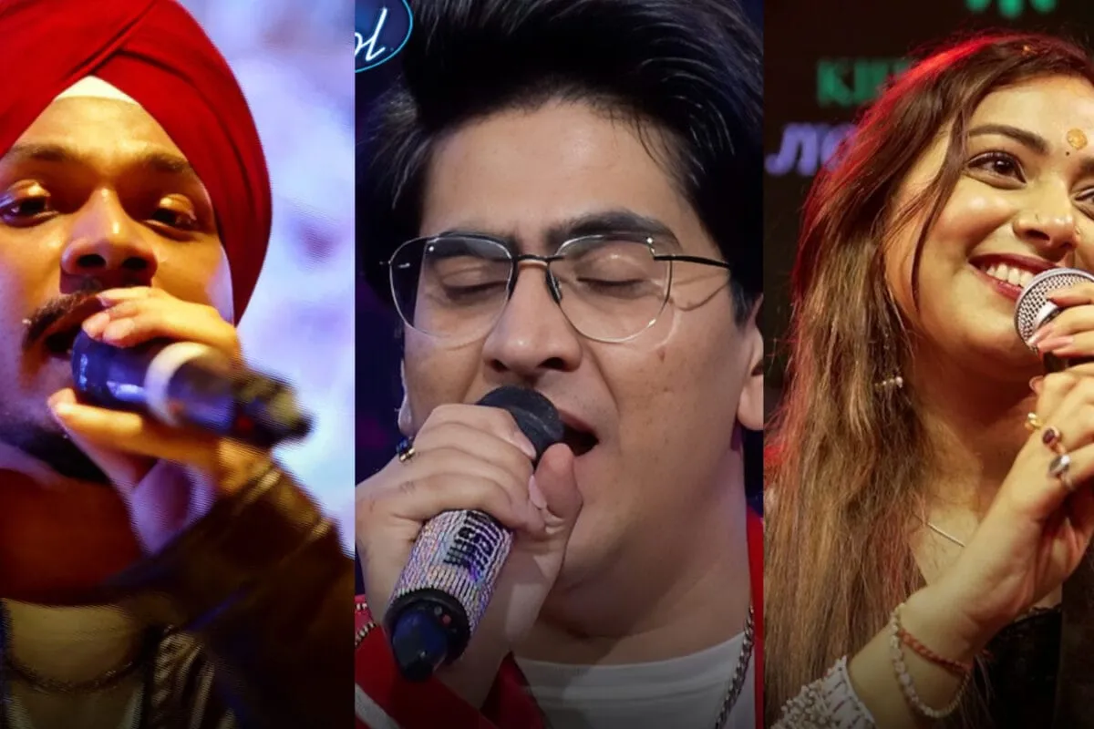 The Indian Idol 16 judges smiling on stage.