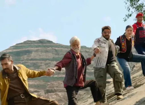 Ajay Devgn looking intense in a scene from the movie Dhamaal 4.