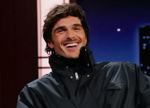 Jacob Elordi looking thoughtful on a talk show.