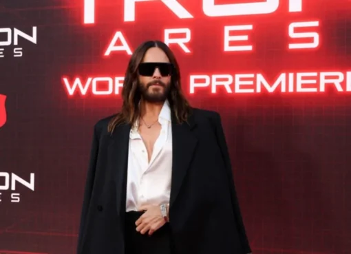 Close-up photo of Jared Leto with a serious expression.