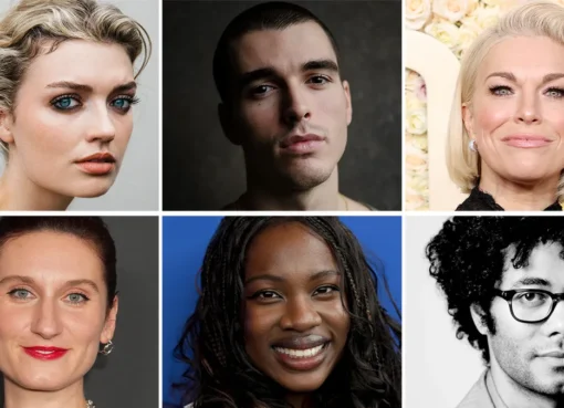 Collage of actors' faces from the Jilly Cooper Audible adaptation.