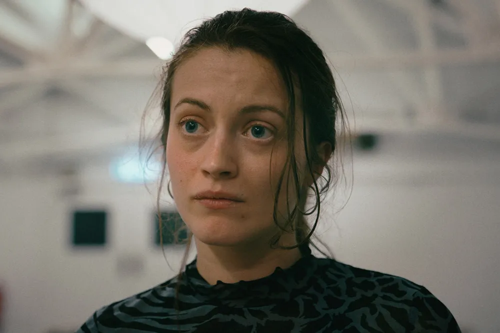Lauren McQueen looking intense in a scene from 'Crack'd'.