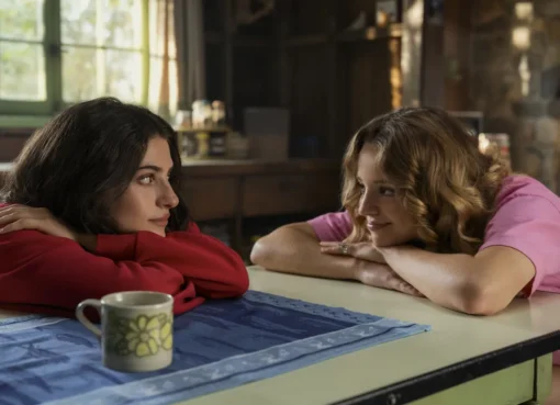 A still from the Sterling Point trailer showing two sisters looking at each other.