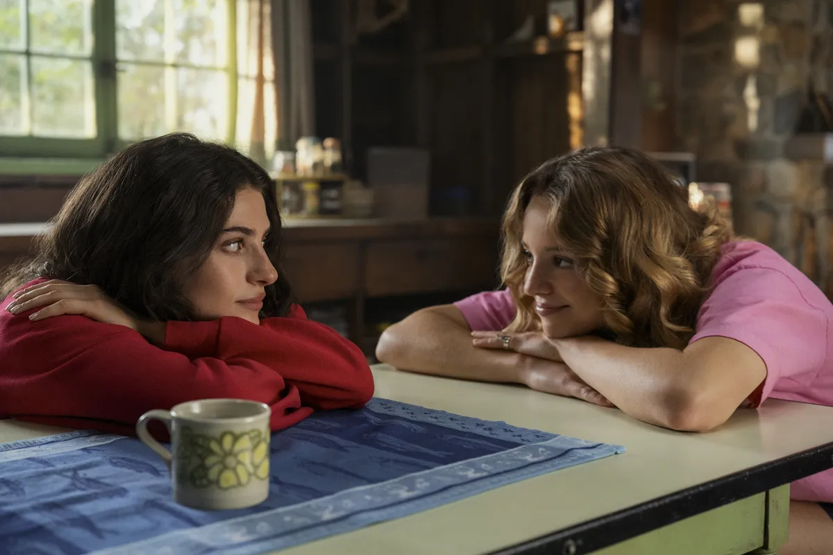 A still from the Sterling Point trailer showing two sisters looking at each other.