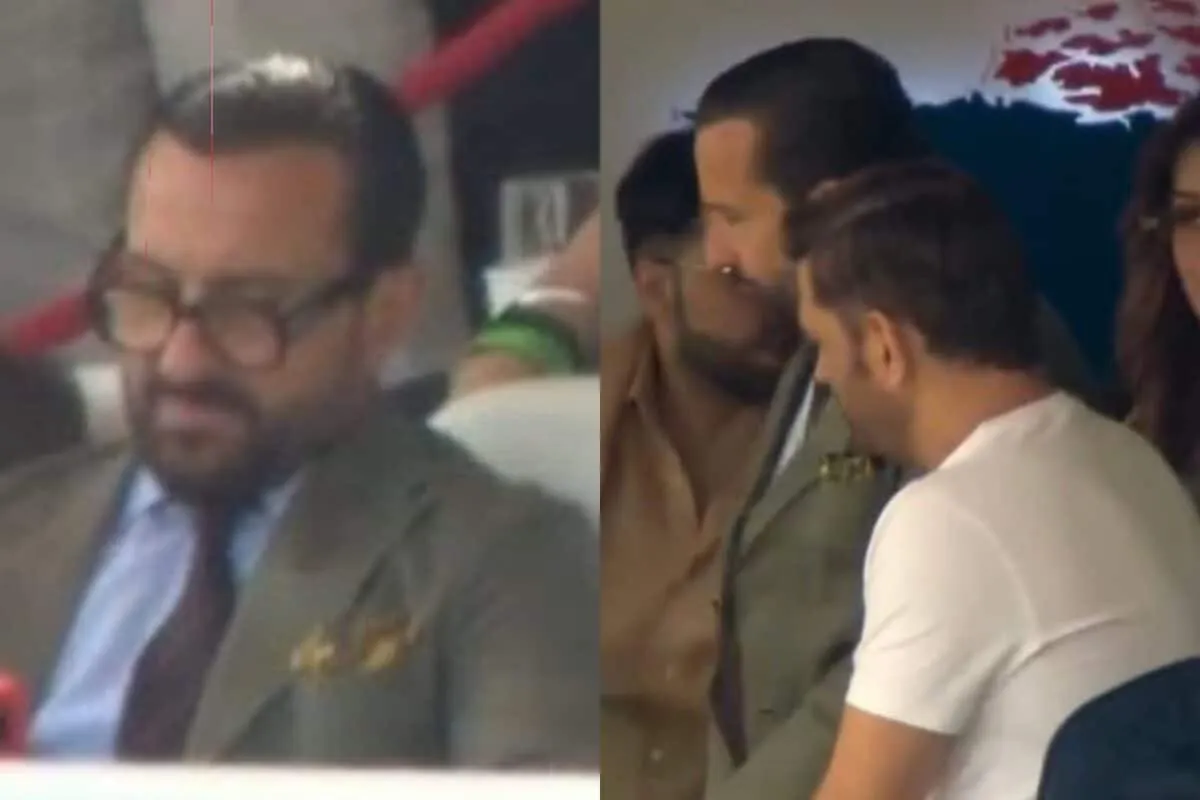 Saif Ali Khan and Taimur watching a cricket match with MS Dhoni and Sakshi at Lord's, with Kriti Sanon also in attendance.