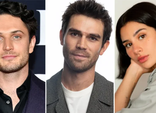 Colin Woodell, KJ Apa, and Diane Guerrero in a promotional collage